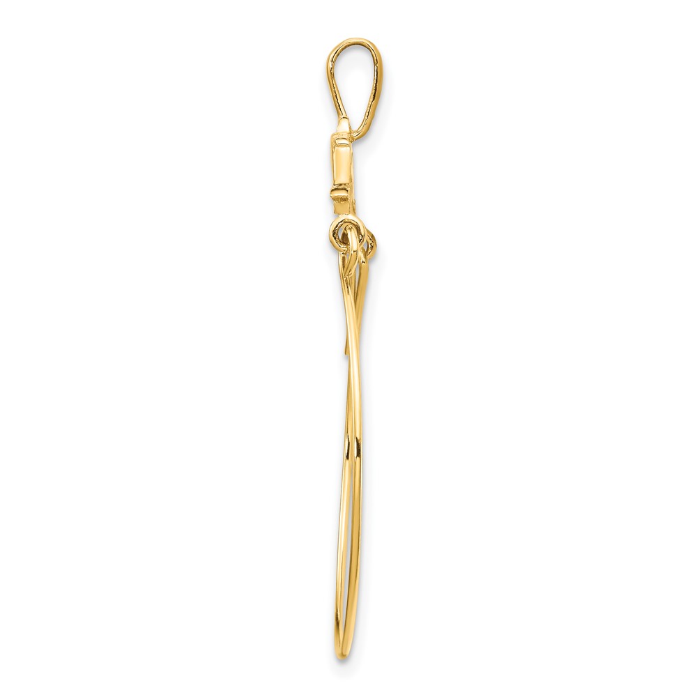 10k Double Dolphins Charm Holder Pendant (10D2901)