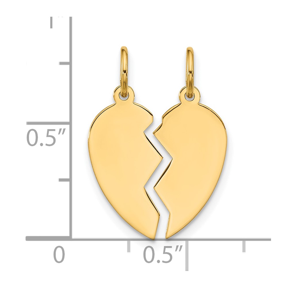 10K 2 piece Extra Small Heart Charm (10D328-XS)