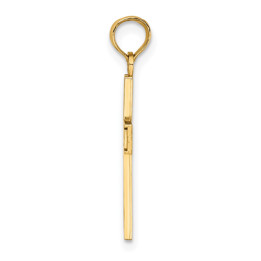 10K RN  Caduceus Cross Charm (10D3484)