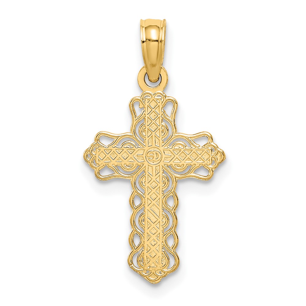 10k Budded Cross Charm (10D3501)