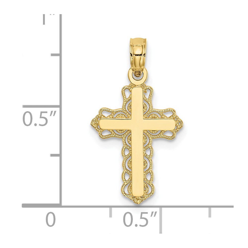 10k Budded Cross Charm (10D3501)