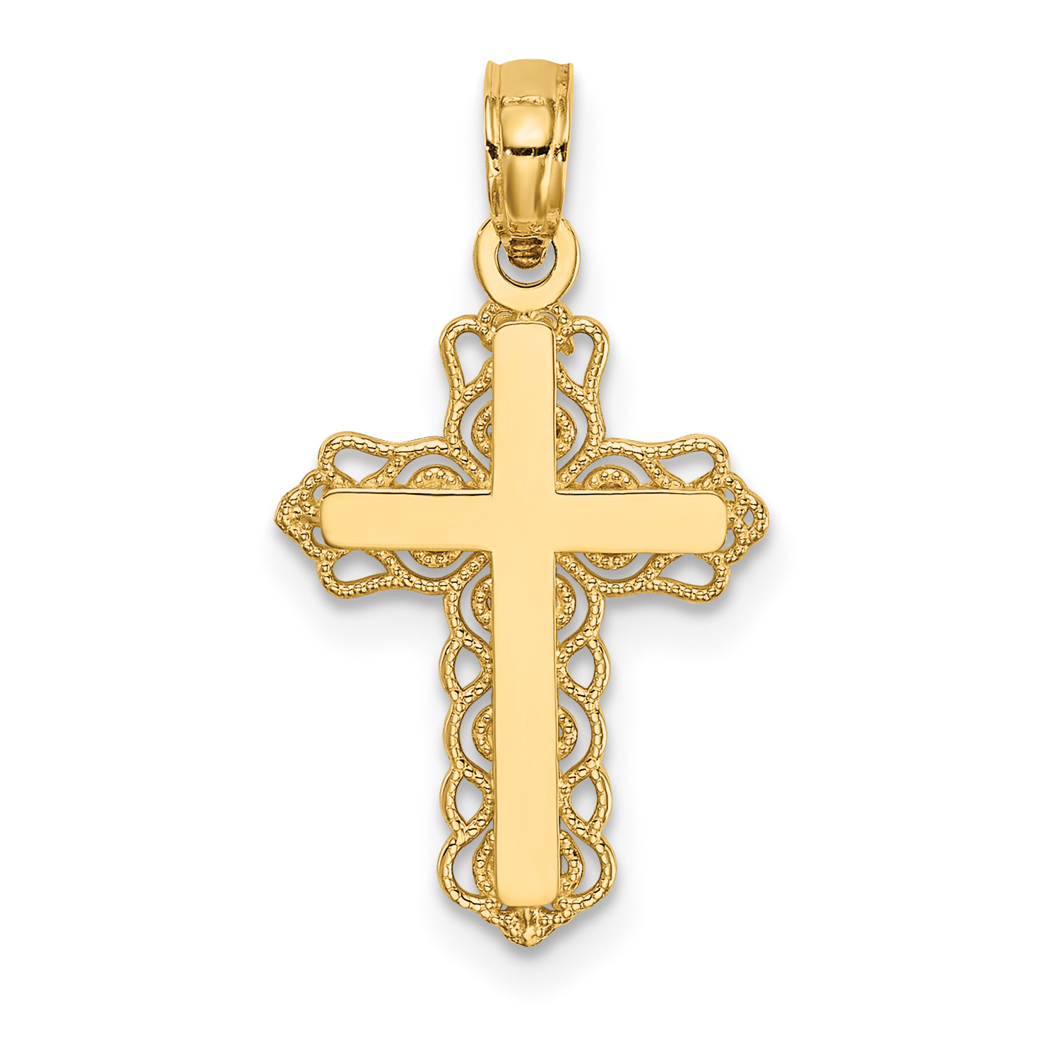 10k Budded Cross Charm (10D3501)