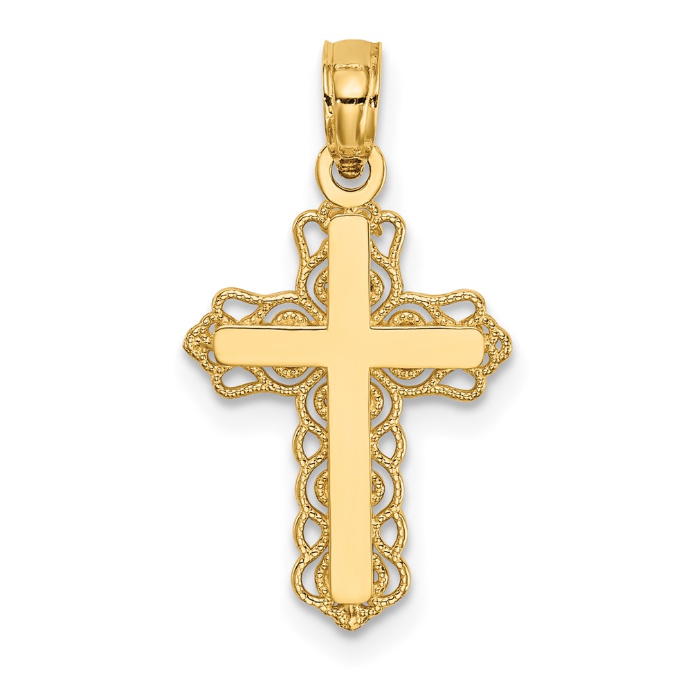 10k Budded Cross Charm (10D3501)