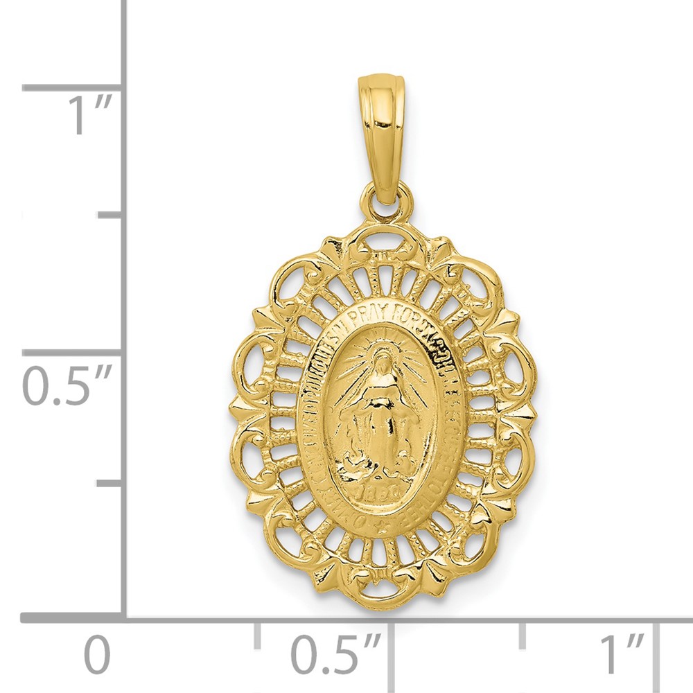 10k Oval Miraculous Medal Pendant (10D3705)
