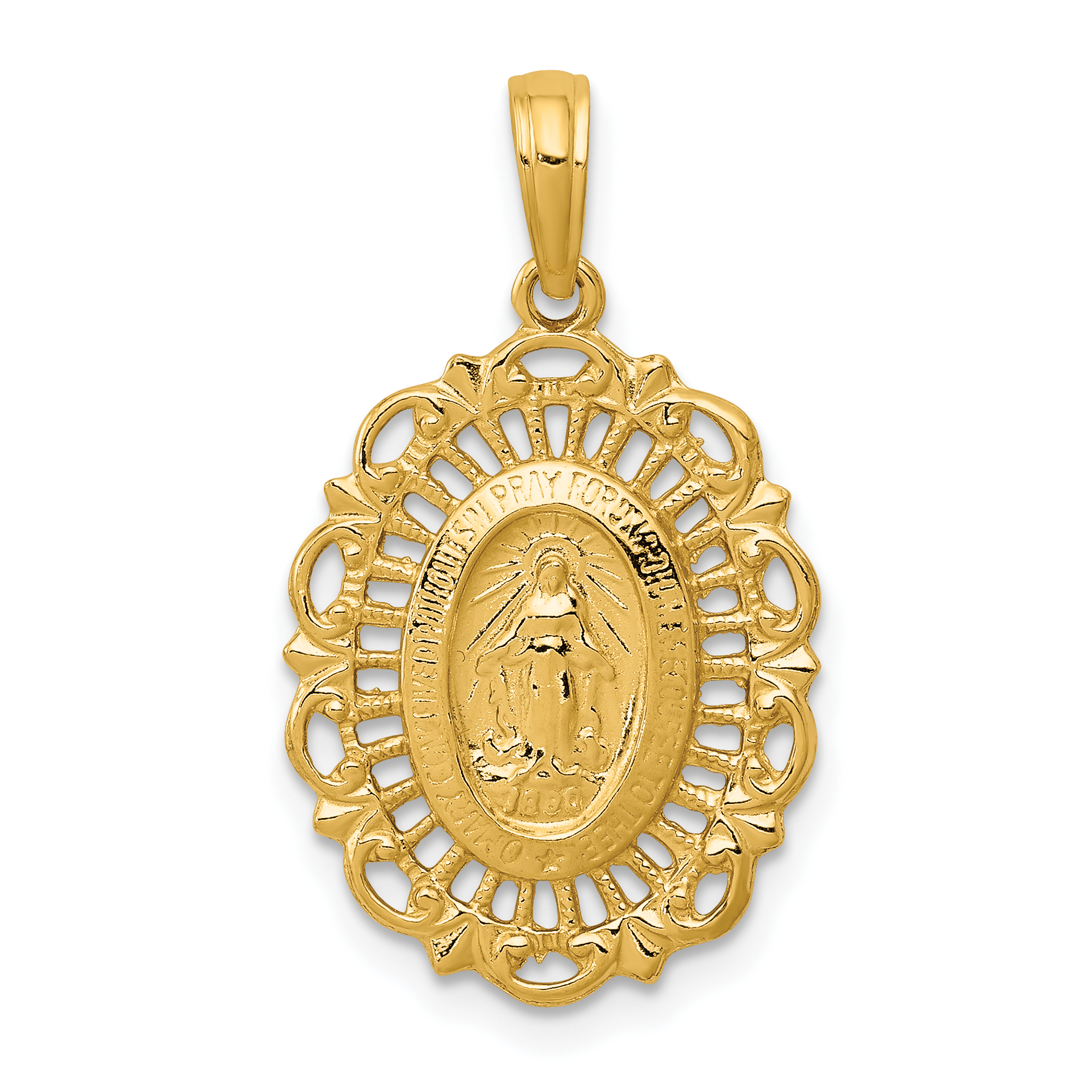 10k Oval Miraculous Medal Pendant (10D3705)