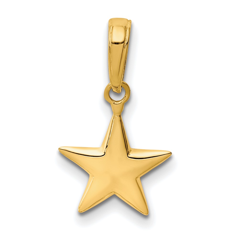 10k Small Polished 3-D Star Charm (10D3726)