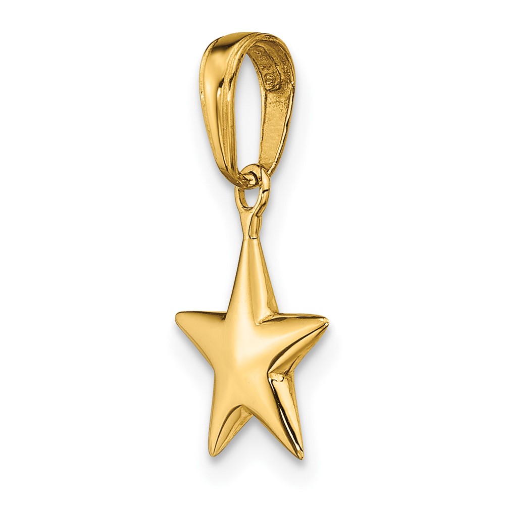 10k Small Polished 3-D Star Charm (10D3726)