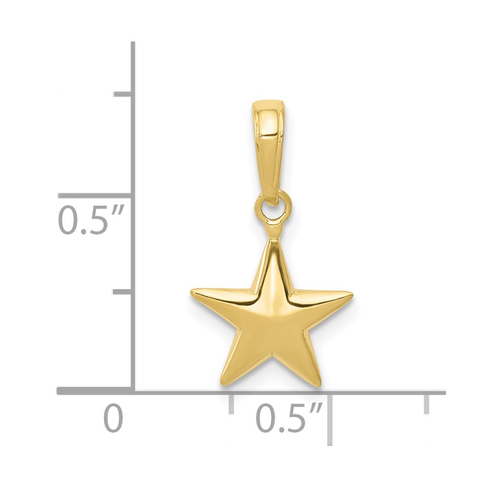 10k Small Polished 3-D Star Charm (10D3726)
