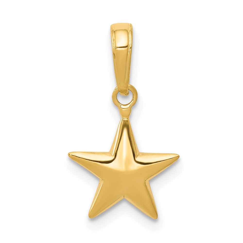 10k Small Polished 3-D Star Charm (10D3726)