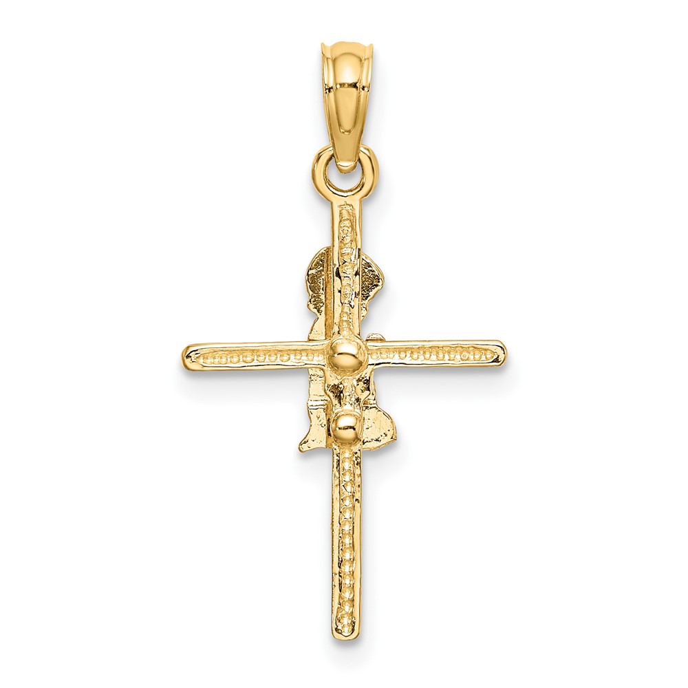 10k Praying Boy Cross Charm (10D3733)