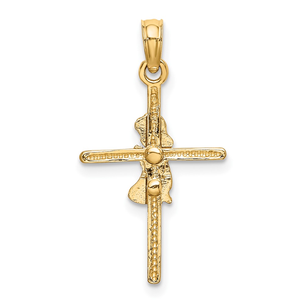 10k Praying Girl Cross Charm (10D3734)
