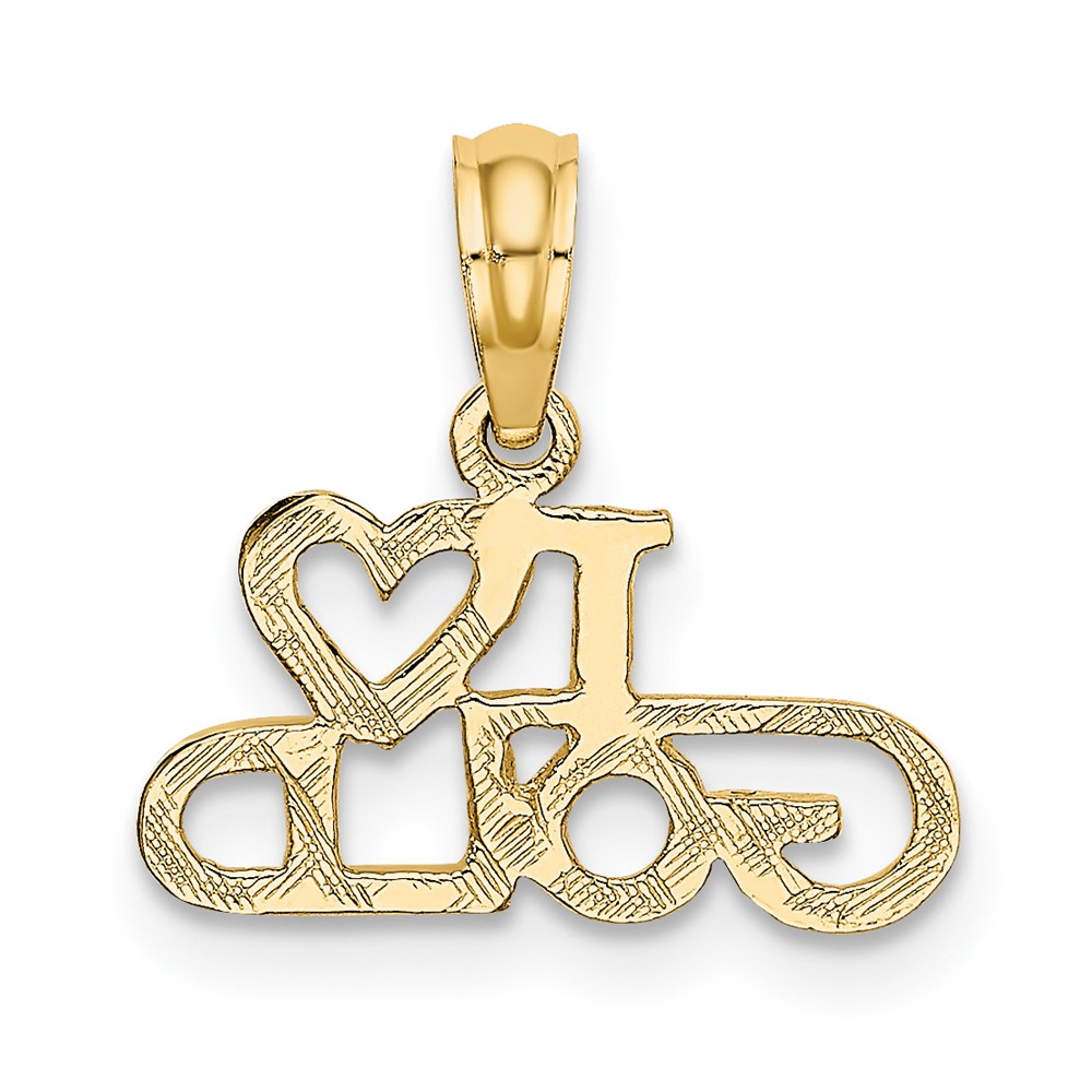 10K Polished / Textured I LOVE GOLD Charm (10D3900)