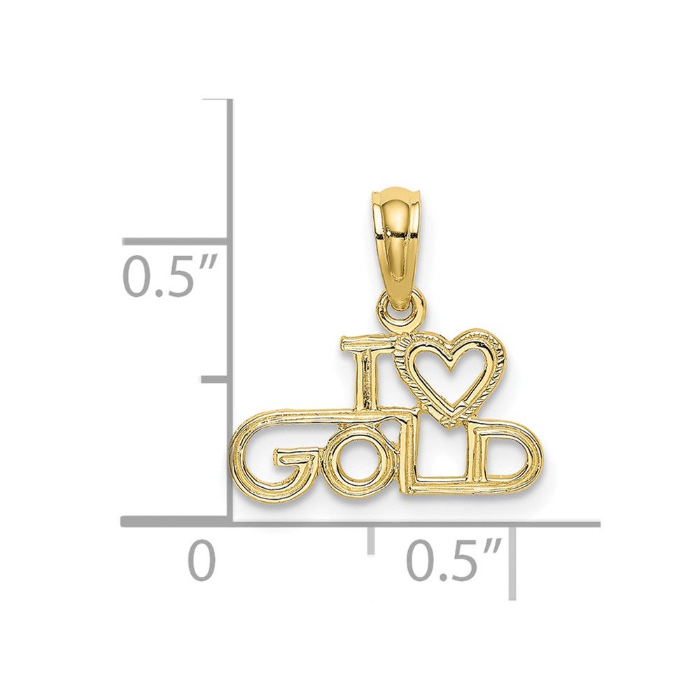 10K Polished / Textured I LOVE GOLD Charm (10D3900)