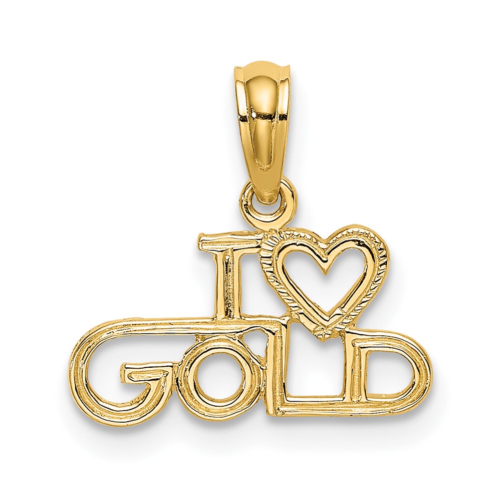 10K Polished / Textured I LOVE GOLD Charm (10D3900)