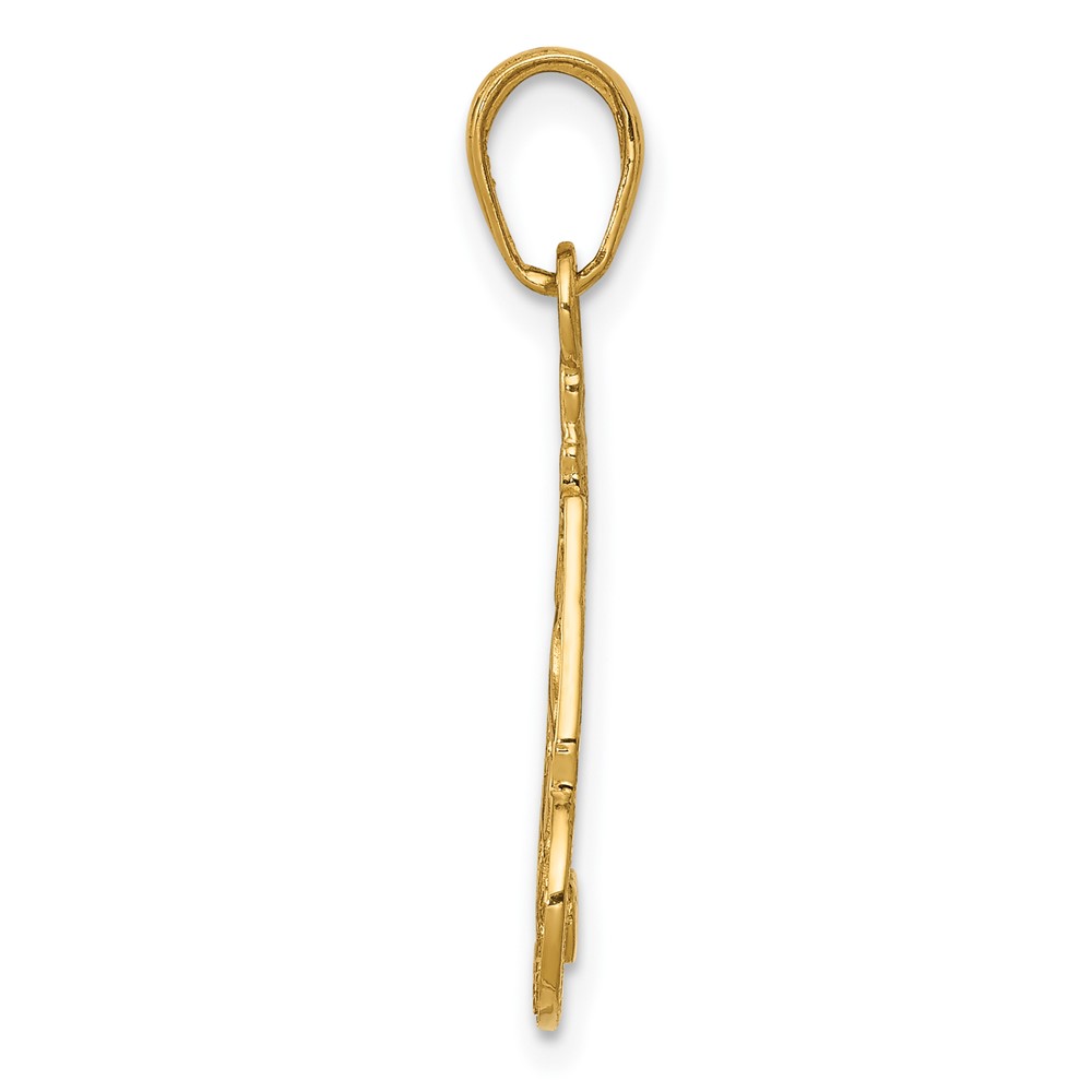10K Slice Of Cake With Candle HAPPY BIRTHDAY Pendant (10D3921)