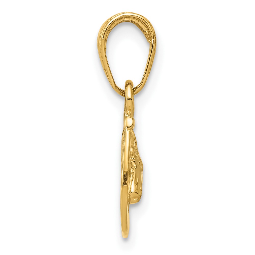 10k Horse Head in Horseshoe Pendant (10D4048)