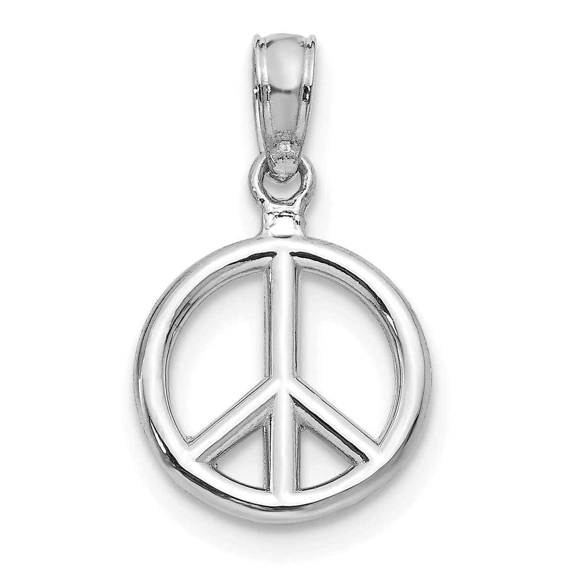 10K White Gold Polished Peace Symbol Pendant (10D4053W)