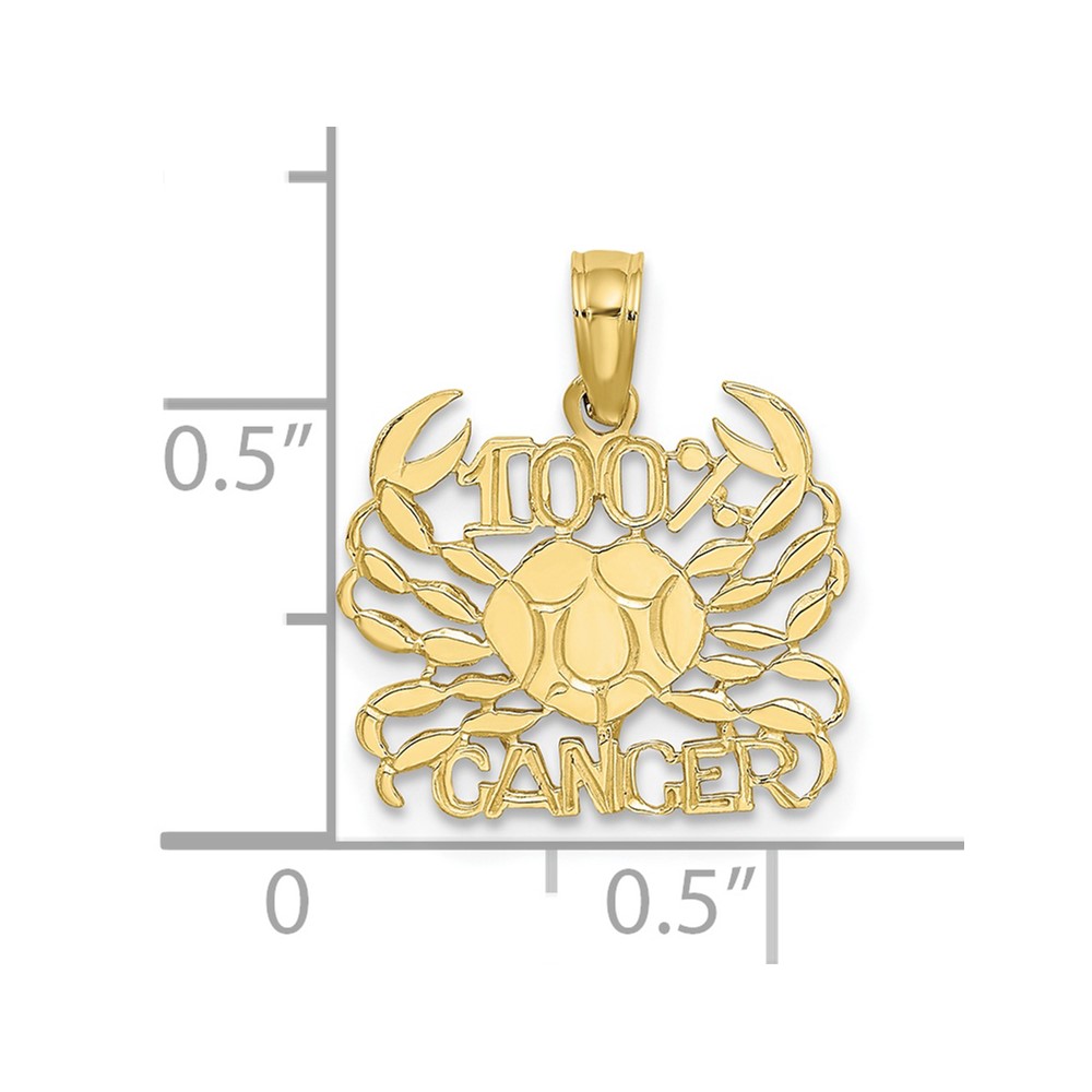 10K 100% CANCER Zodiac Charm (10D4057)