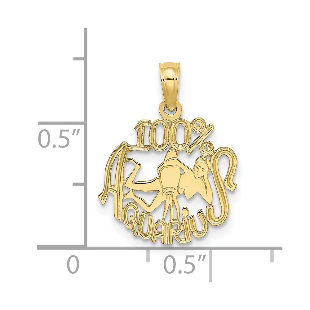 10K 100% AQUARIUS Zodiac Charm (10D4064)