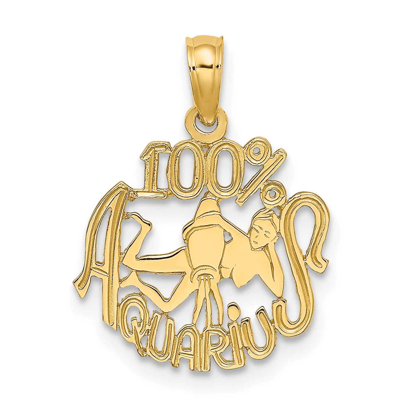 10K 100% AQUARIUS Zodiac Charm (10D4064)