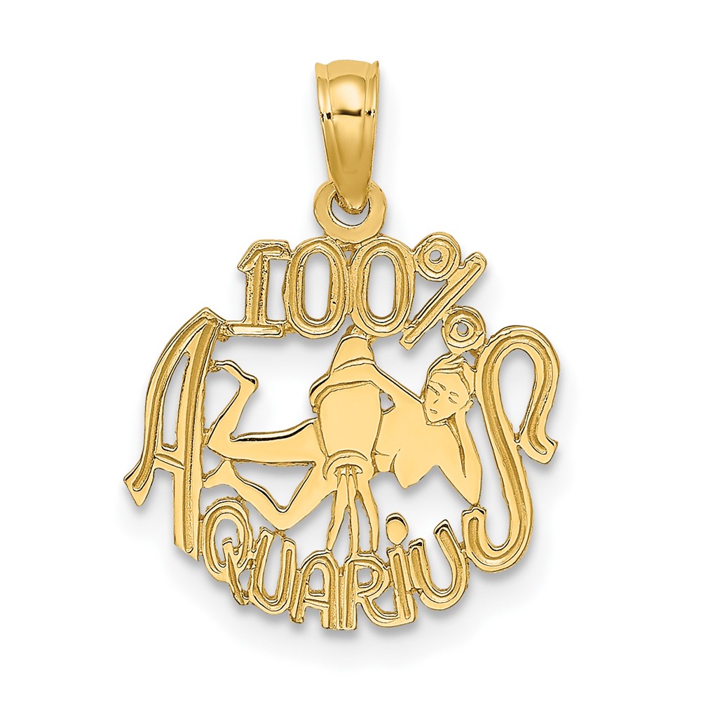 10K 100% AQUARIUS Zodiac Charm (10D4064)
