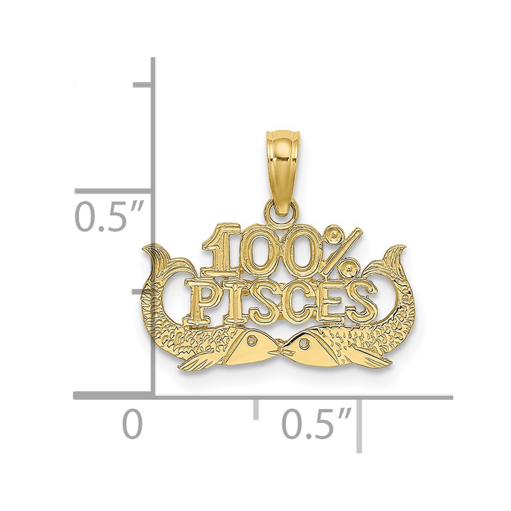 10K 100% PISCES Zodiac Charm (10D4065)