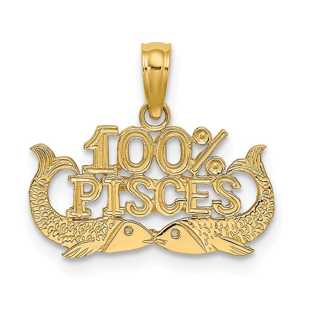 10K 100% PISCES Zodiac Charm (10D4065)
