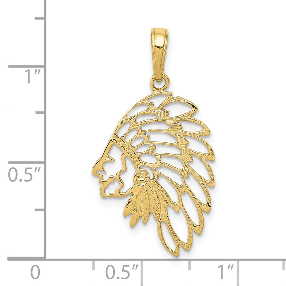 10k Headdress Profile Pendant (10D4081)