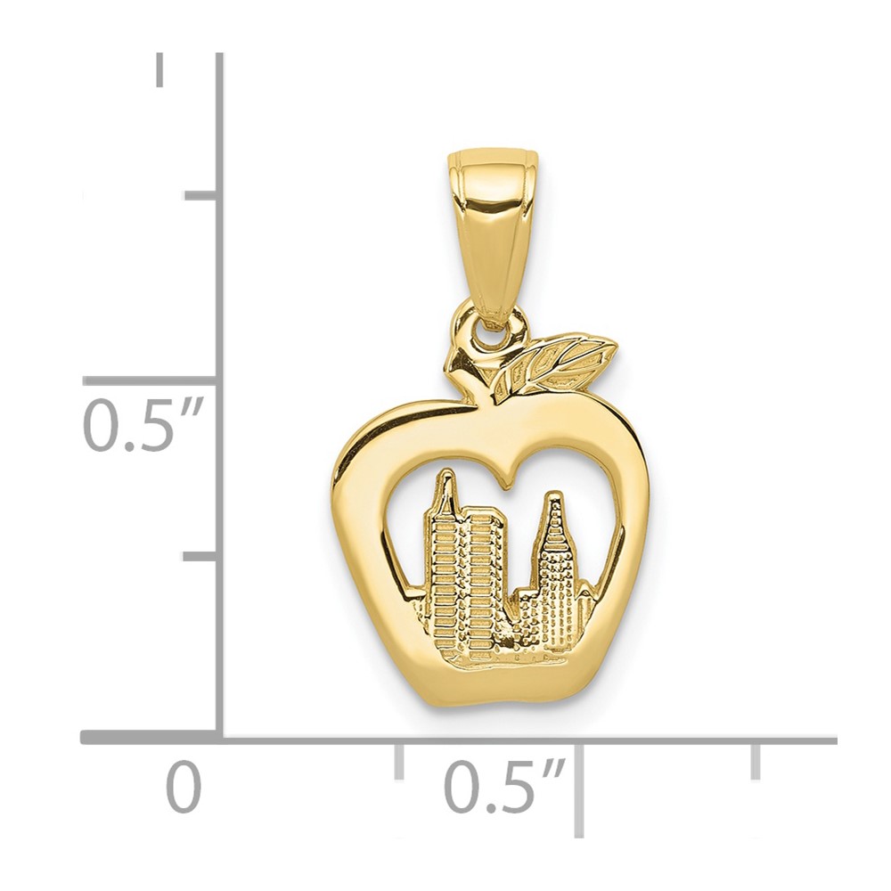 10K New York Skyline in Apple Pendant (10D4083)
