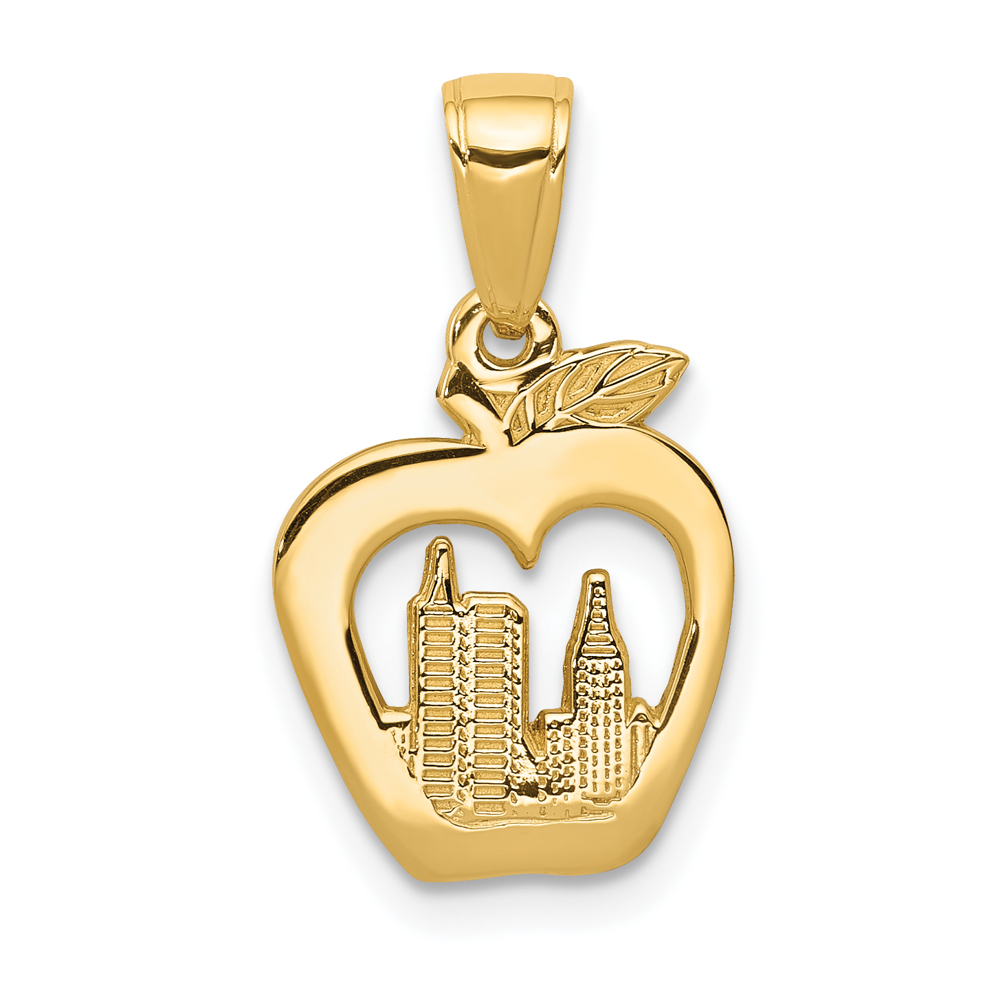 10K New York Skyline in Apple Pendant (10D4083)