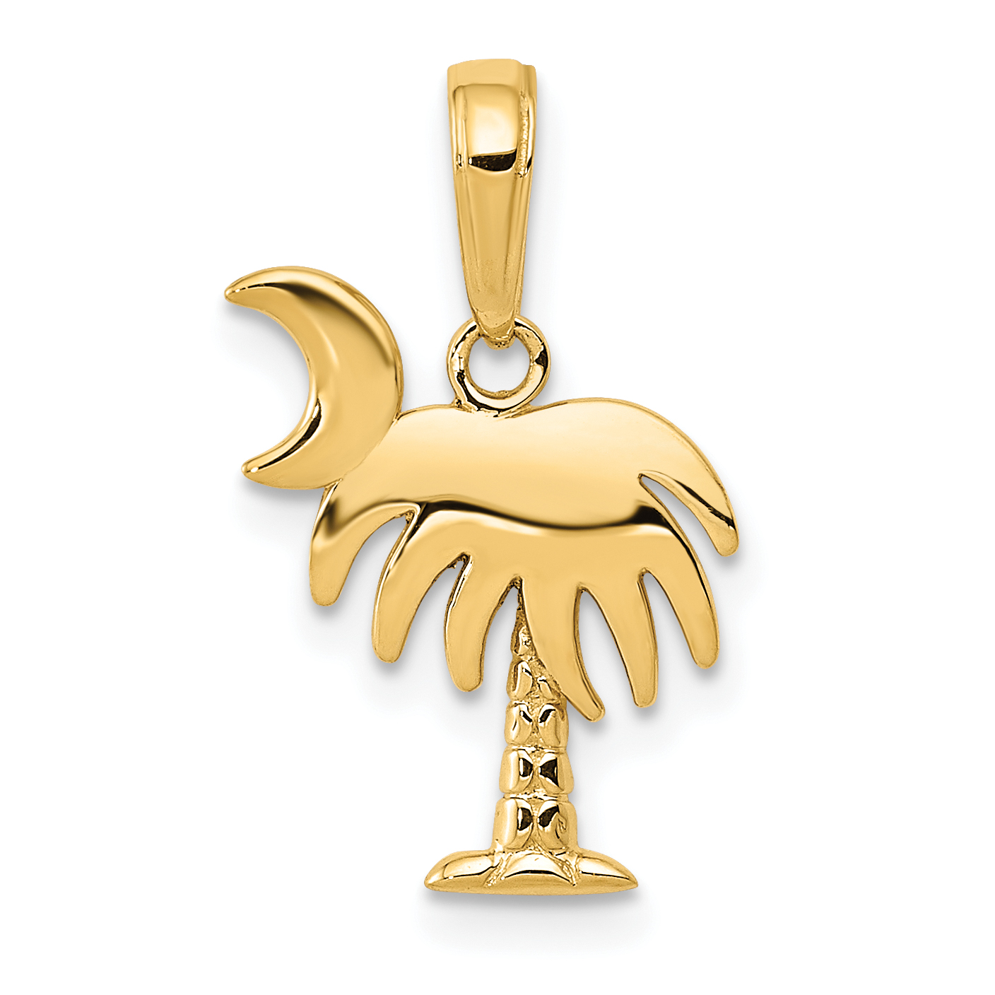 10K Charleston Palm Tree with Moon Pendant (10D4095)
