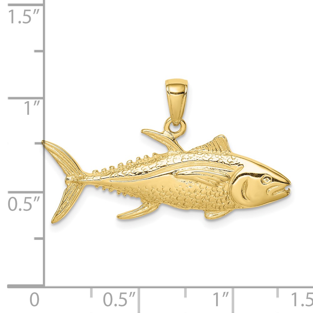 10K Yellowfin Tuna Fish Pendant (10D4144)