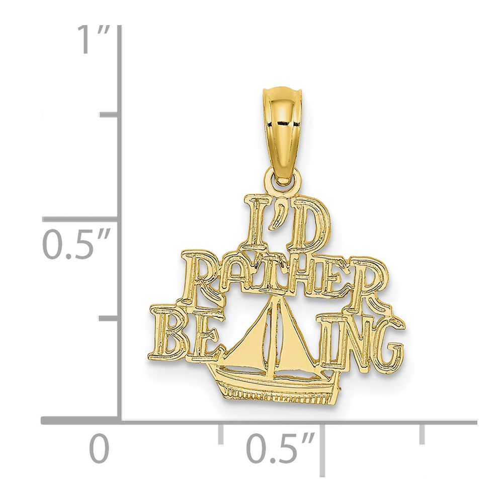 10K I'D RATHER BE SAILING Charm (10D4150)