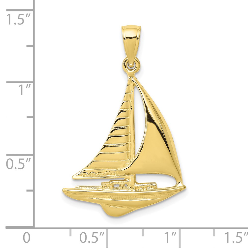 10K 2-D Sailboat Pendant (10D4156)