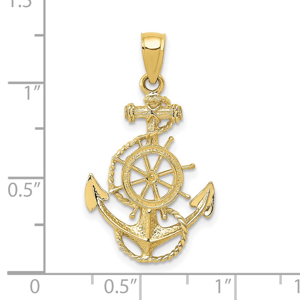 10K Anchor and Wheel Pendant (10D4163)