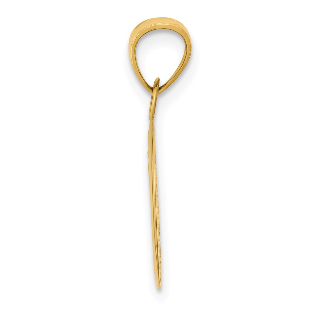 10k Polished Flat-Backed Moon with Three Stars Pendant (10D4184)