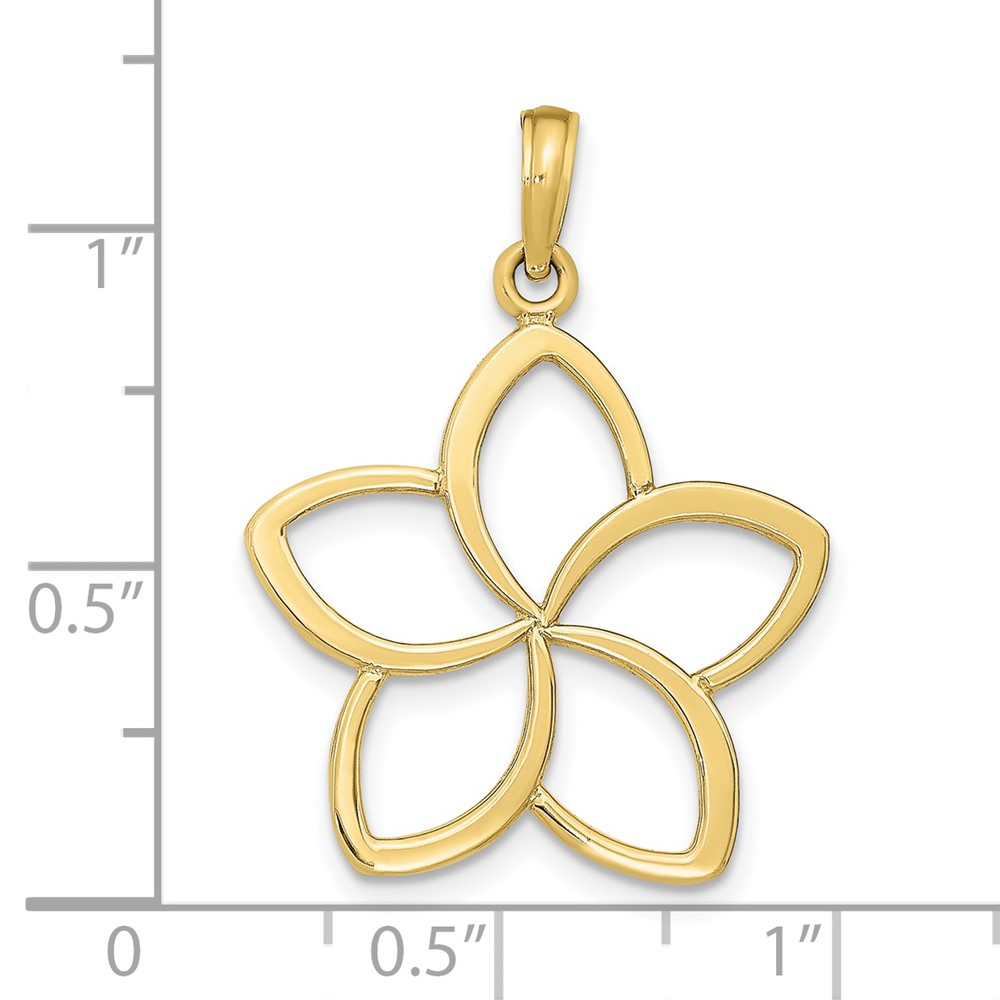10k Polished Cut Out Flower Pendant (10D4376)