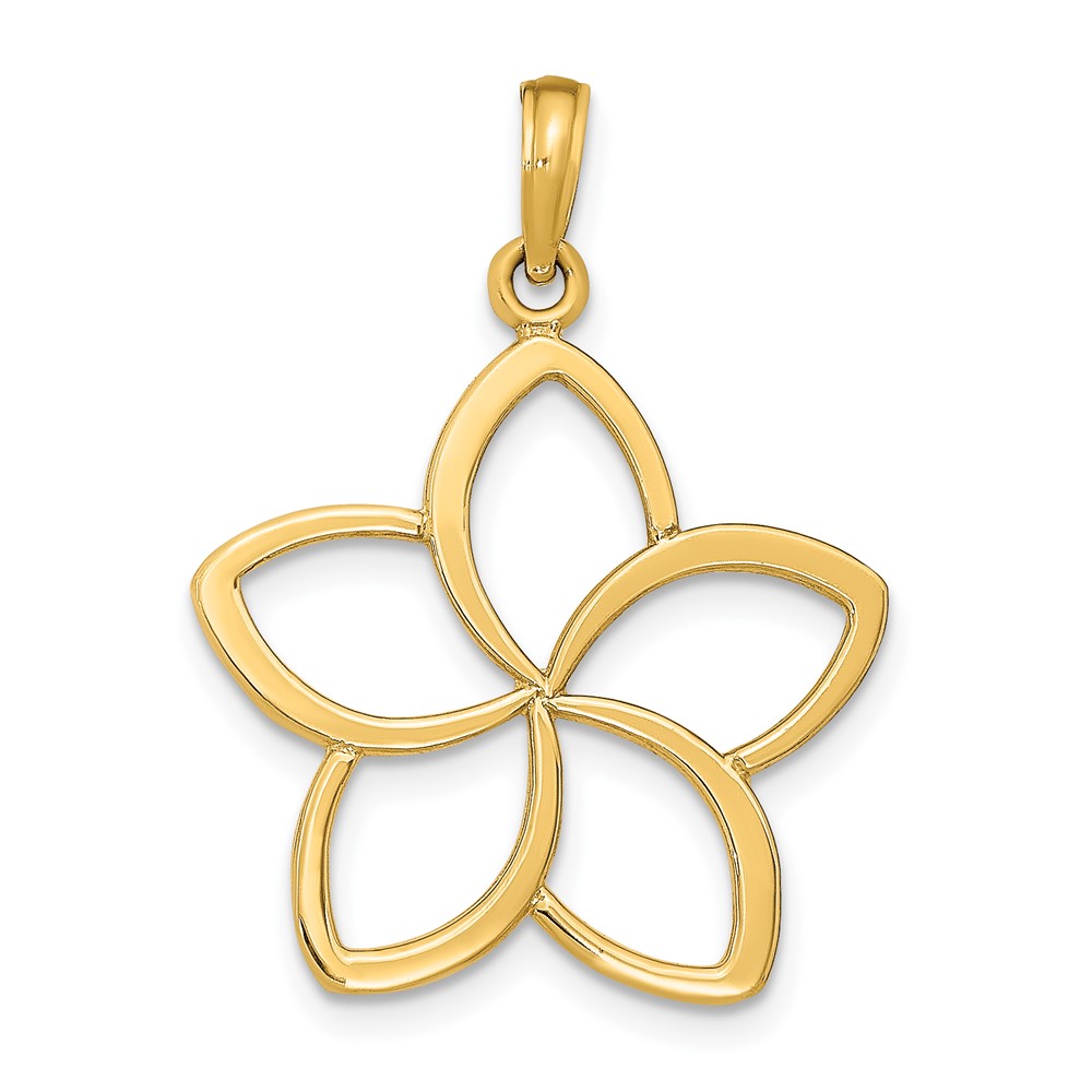 10k Polished Cut Out Flower Pendant (10D4376)