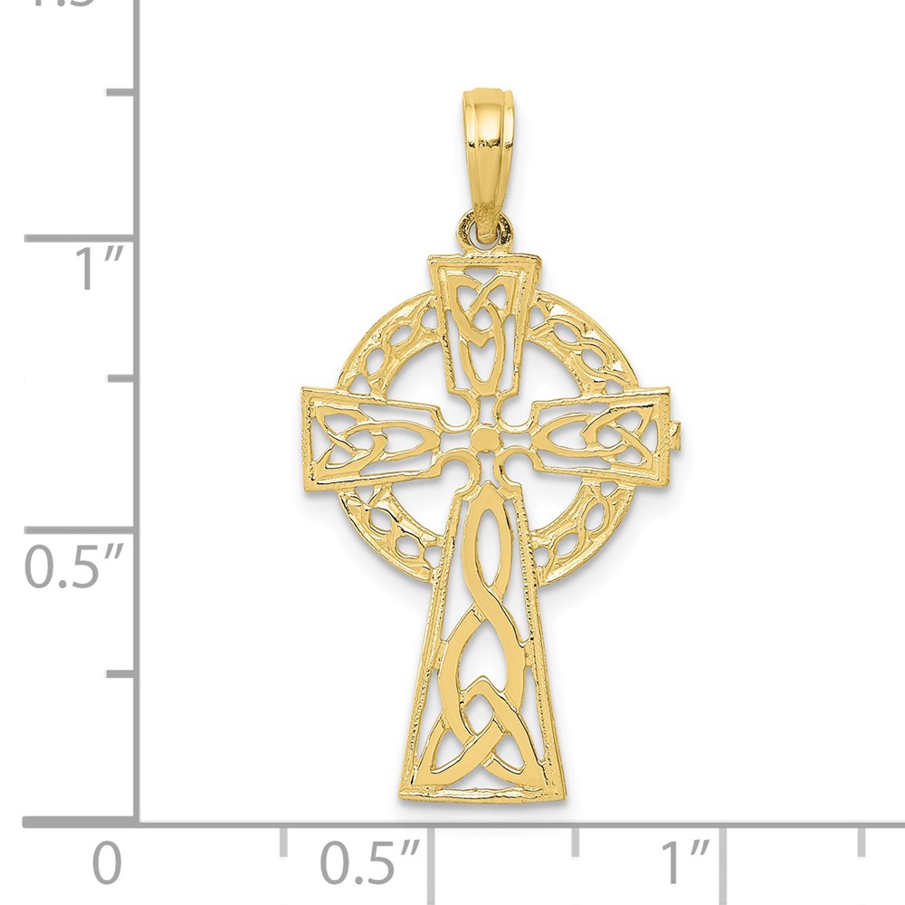 10K Polished Celtic Cross Pendant (10D4446)