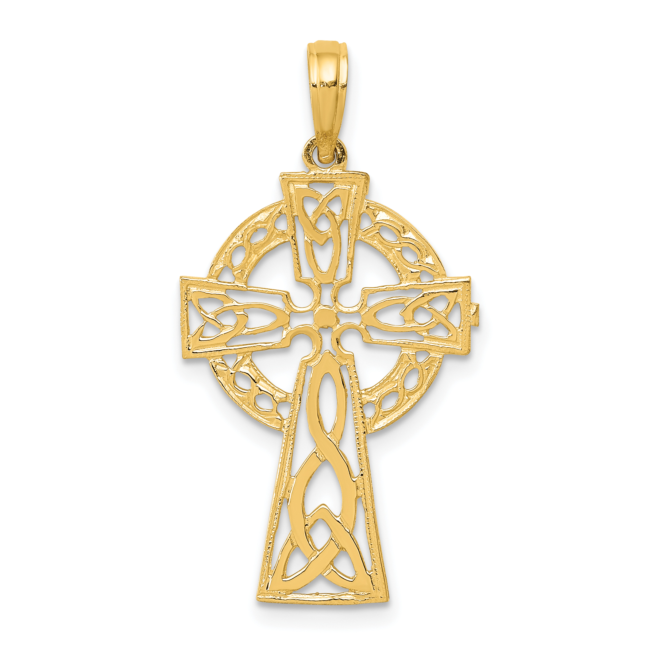 10K Polished Celtic Cross Pendant (10D4446)