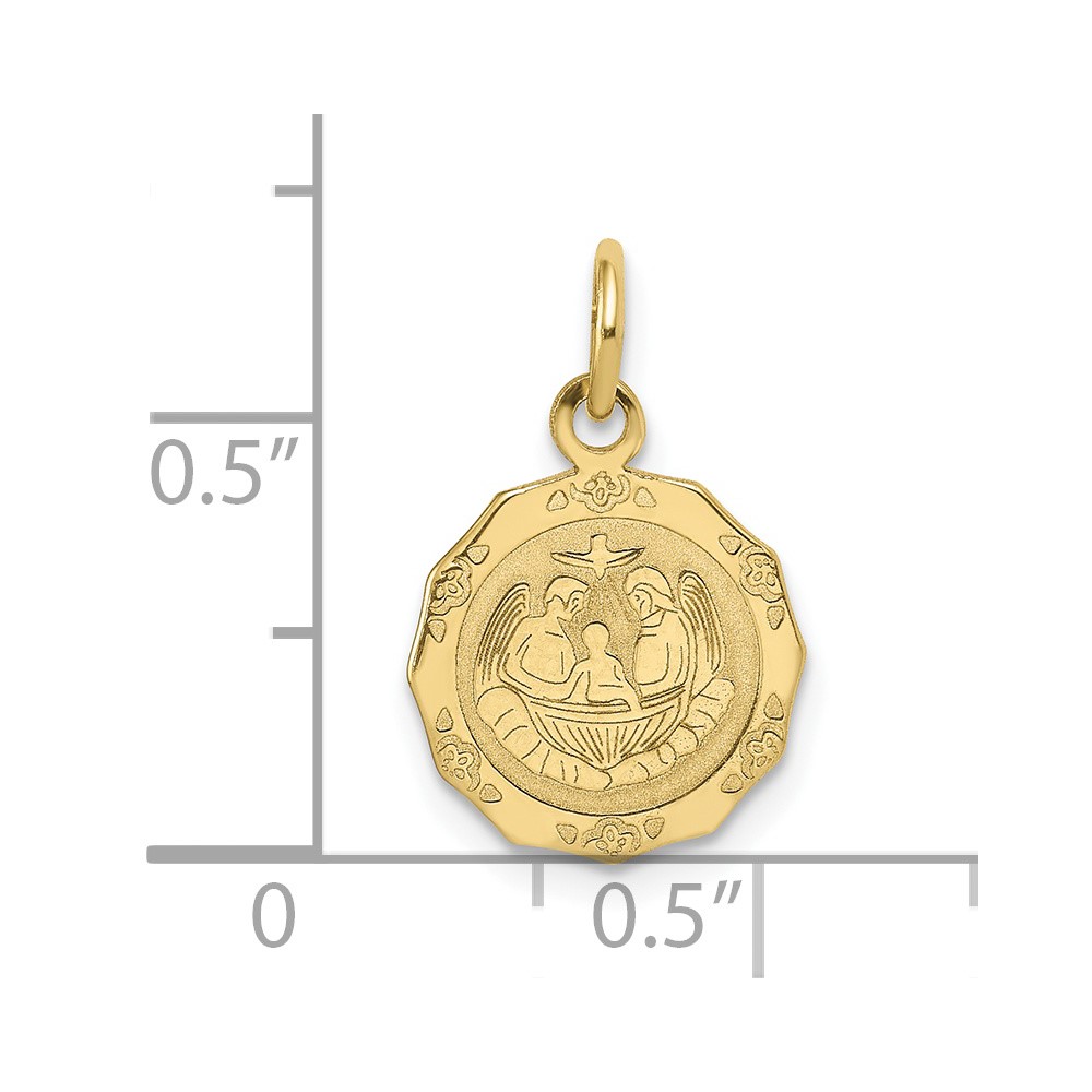 10k Baptism Spanish Recuerdo Del Bautismo on Back Charm (10D535)