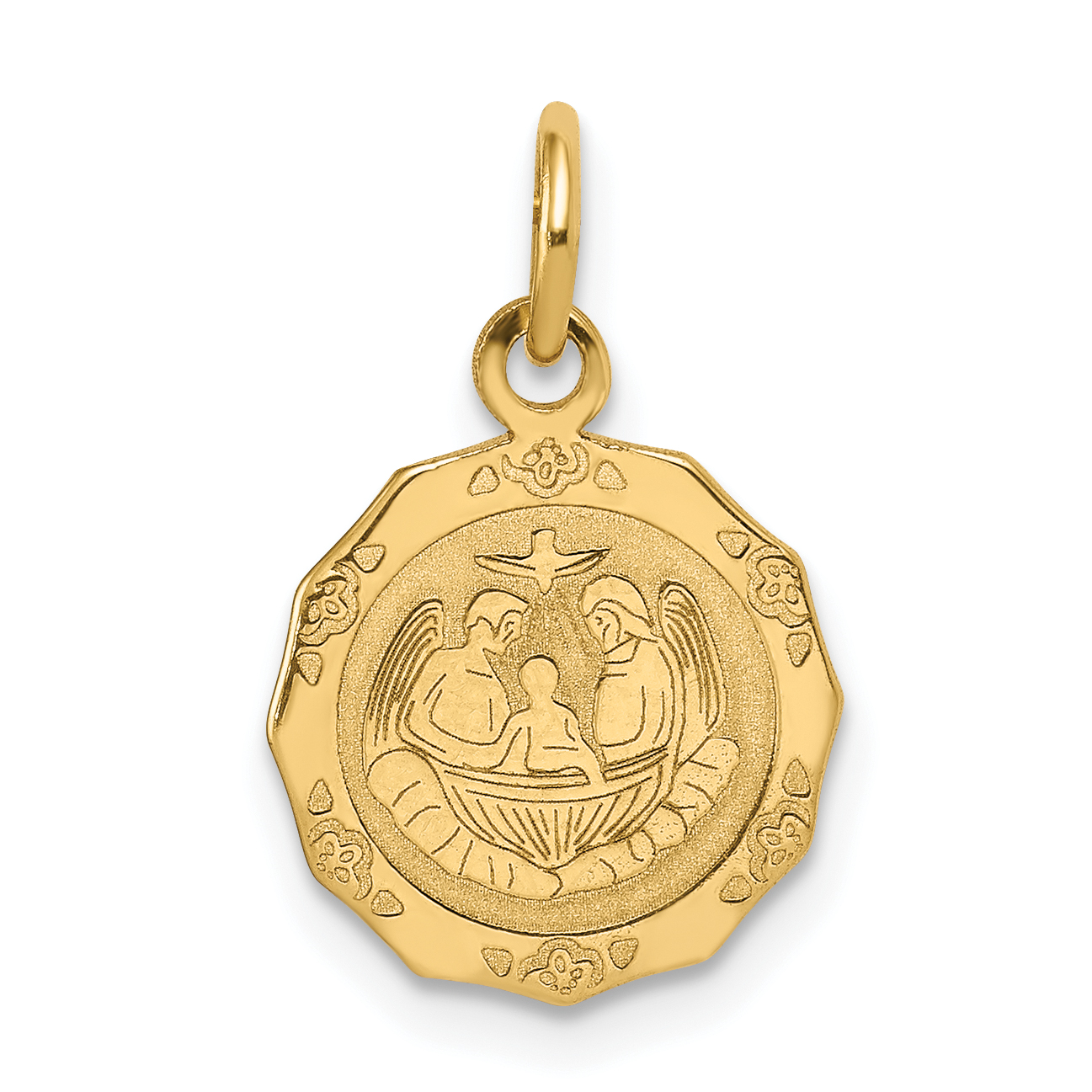 10k Baptism Spanish Recuerdo Del Bautismo on Back Charm (10D535)
