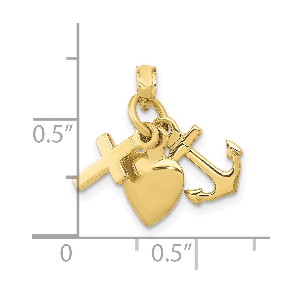10K Faith, Hope and Charity Charm (10D988)