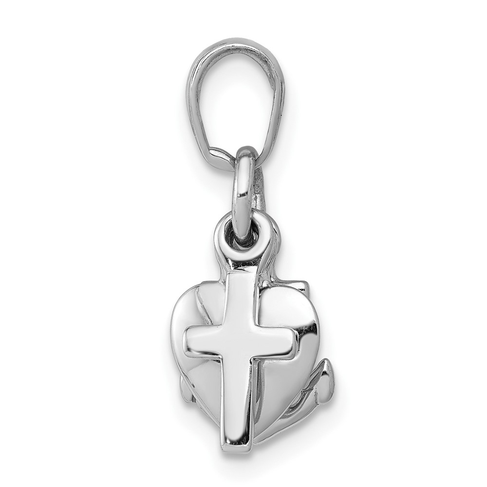 10K White Gold Faith, Hope and Charity Charm (10D988W)