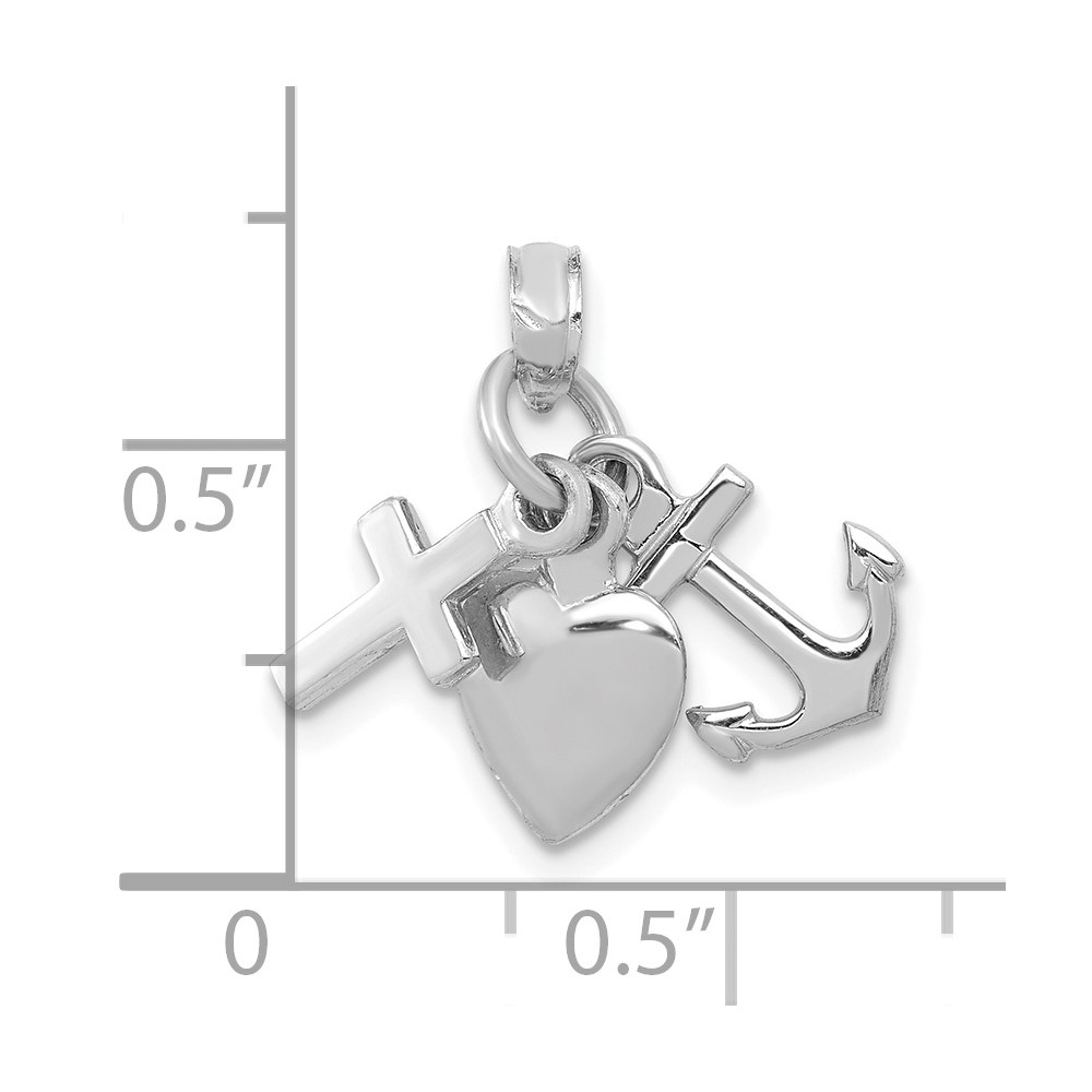 10K White Gold Faith, Hope and Charity Charm (10D988W)