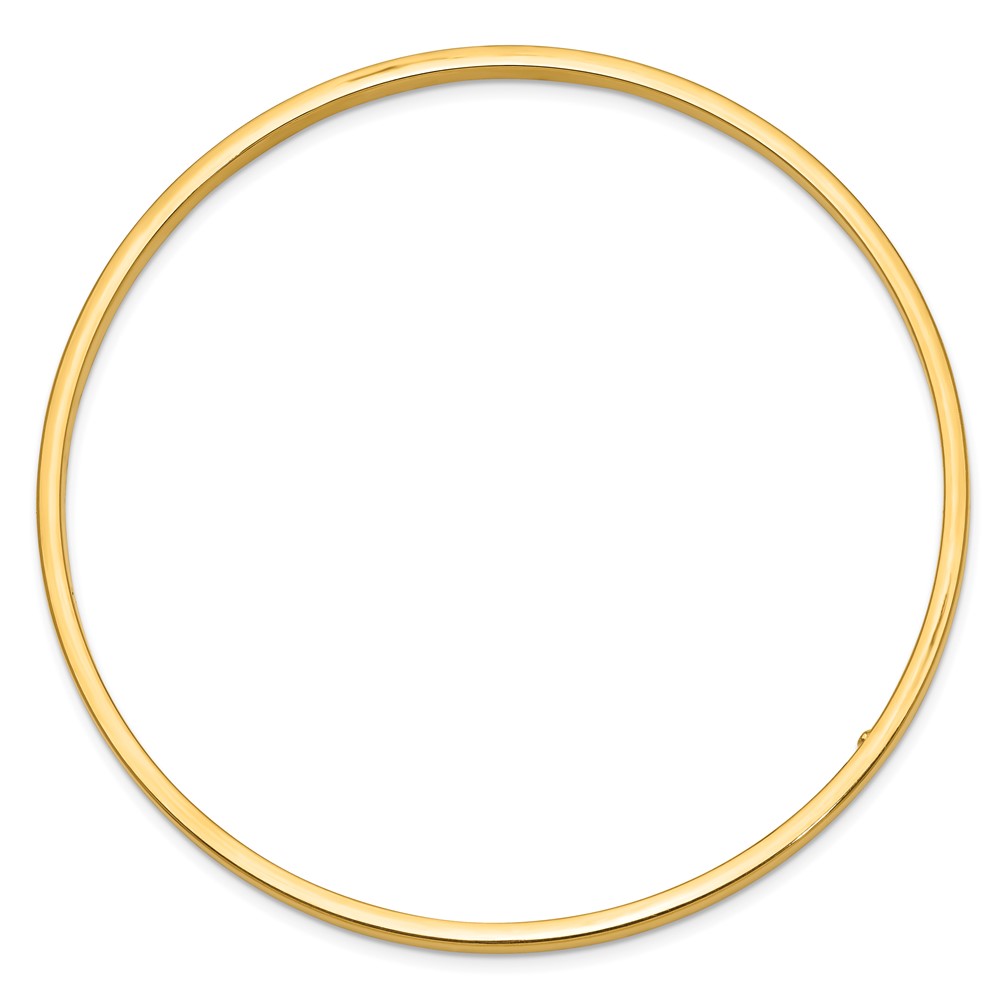10k 3mm Polished Square Tube Slip-on Bangle (10DB472)