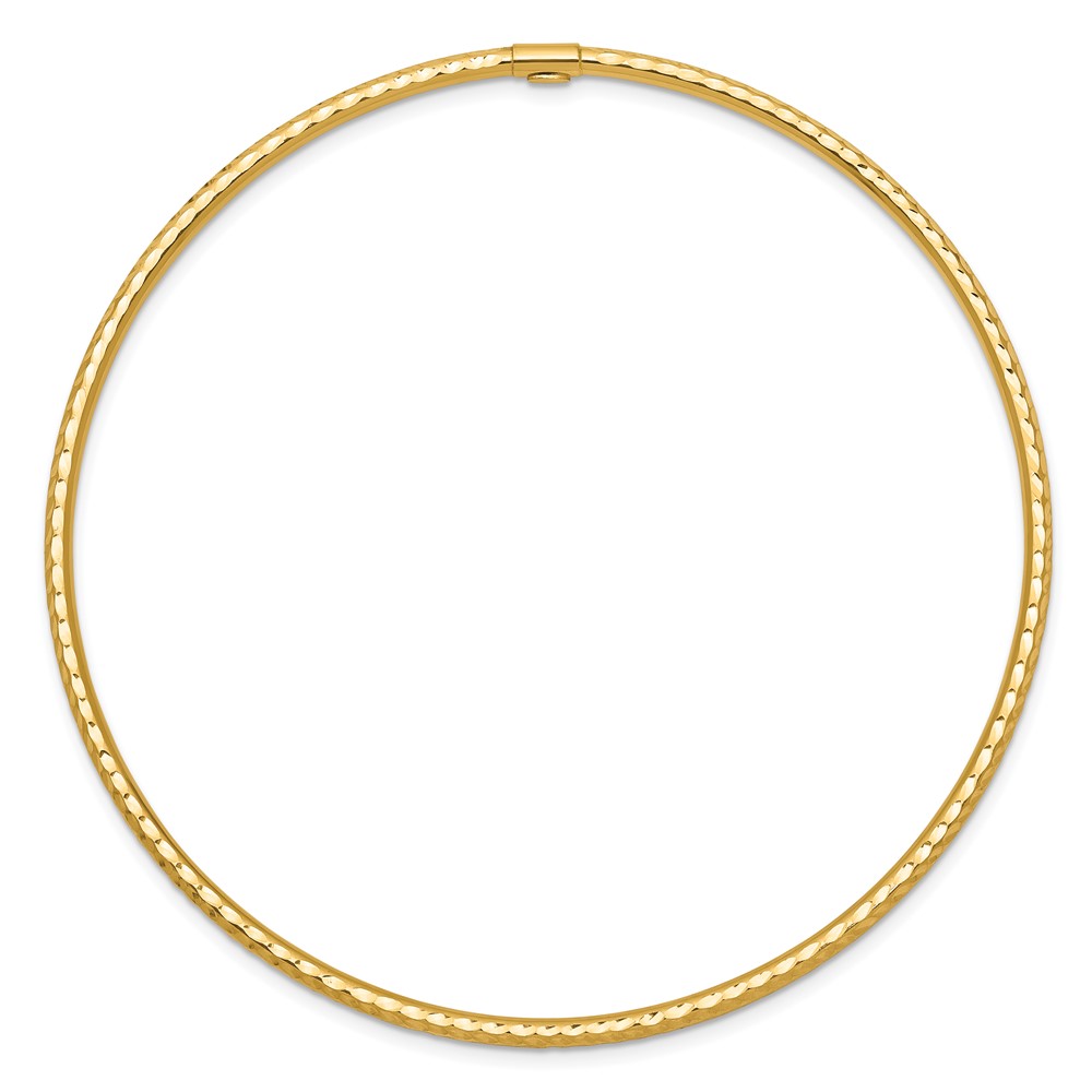 10k 2mm Diamond-cut Tube Slip-on Bangle (10DB486)