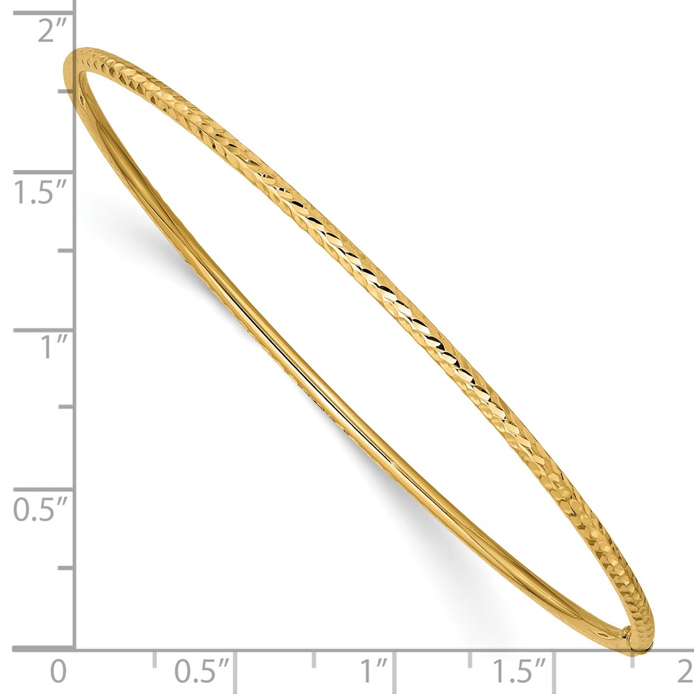 10k 2mm Diamond-cut Tube Slip-on Bangle (10DB486)