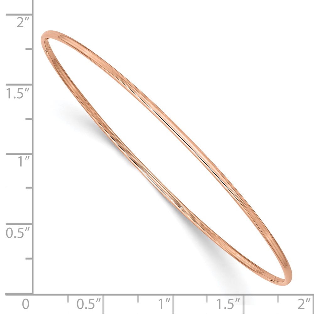 10k 1.5mm Rose Gold Polished Slip-on Bangle Bracelet (10DB539)