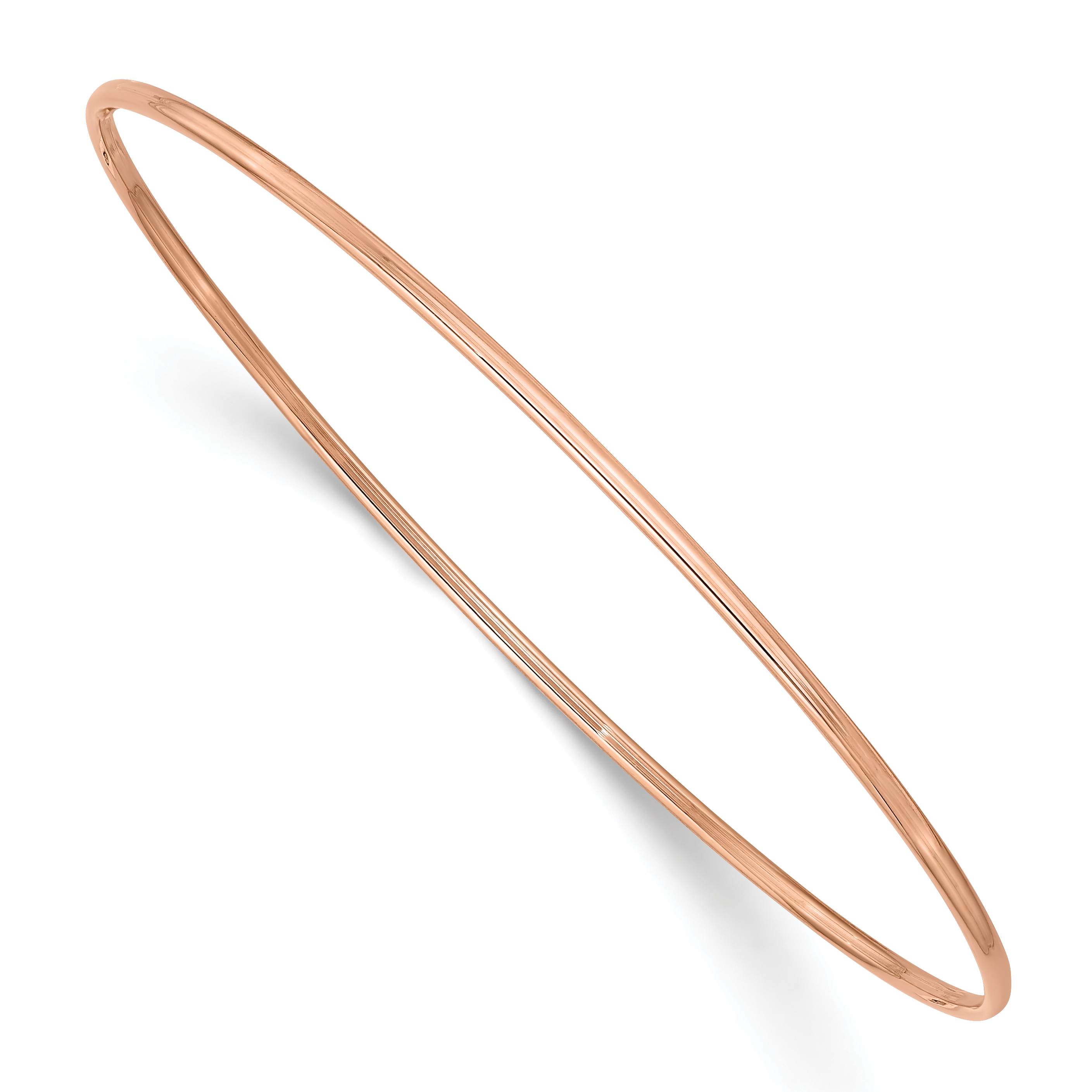 10k 1.5mm Rose Gold Polished Slip-on Bangle Bracelet (10DB539)